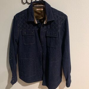 Jeremiah Wool Blend Navy Snap Jacket Medium